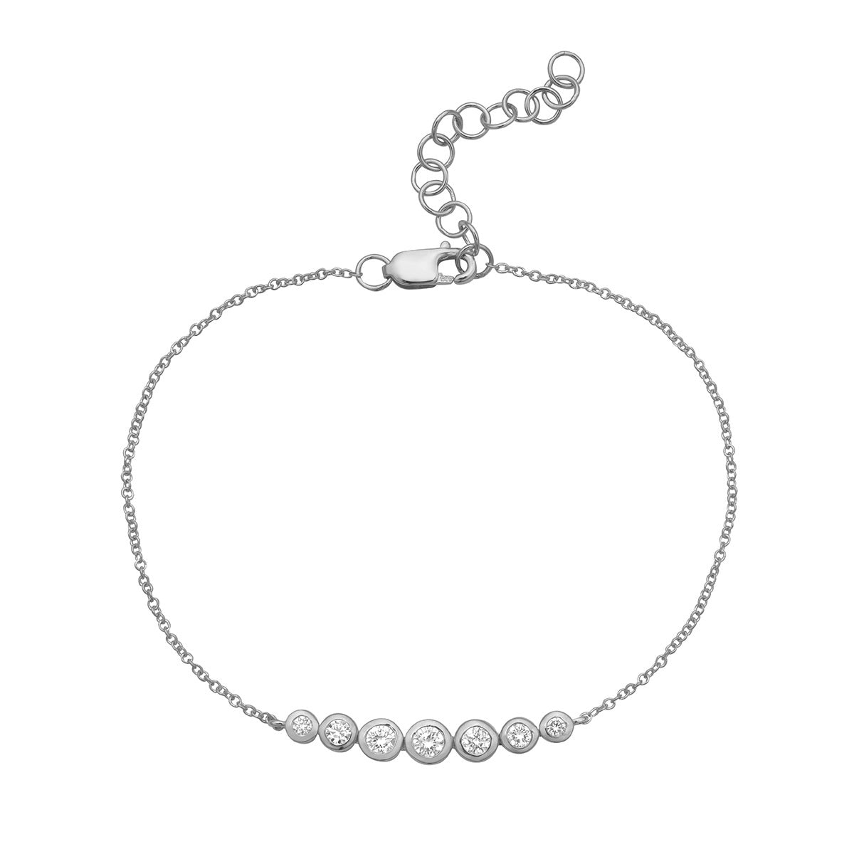 14K White Gold Drawstring Diamond Bracelet