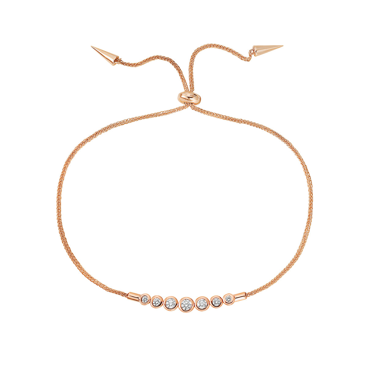 14K Rose Gold Drawstring Diamond Bracelet