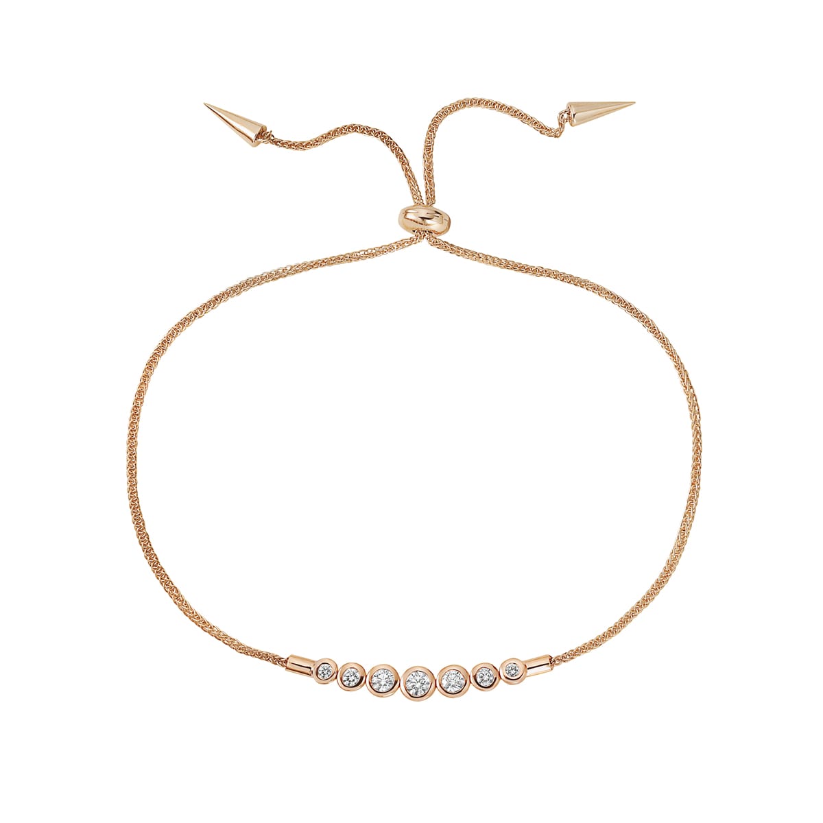14K Rose Gold Drawstring Diamond Bracelet, 0.35ct