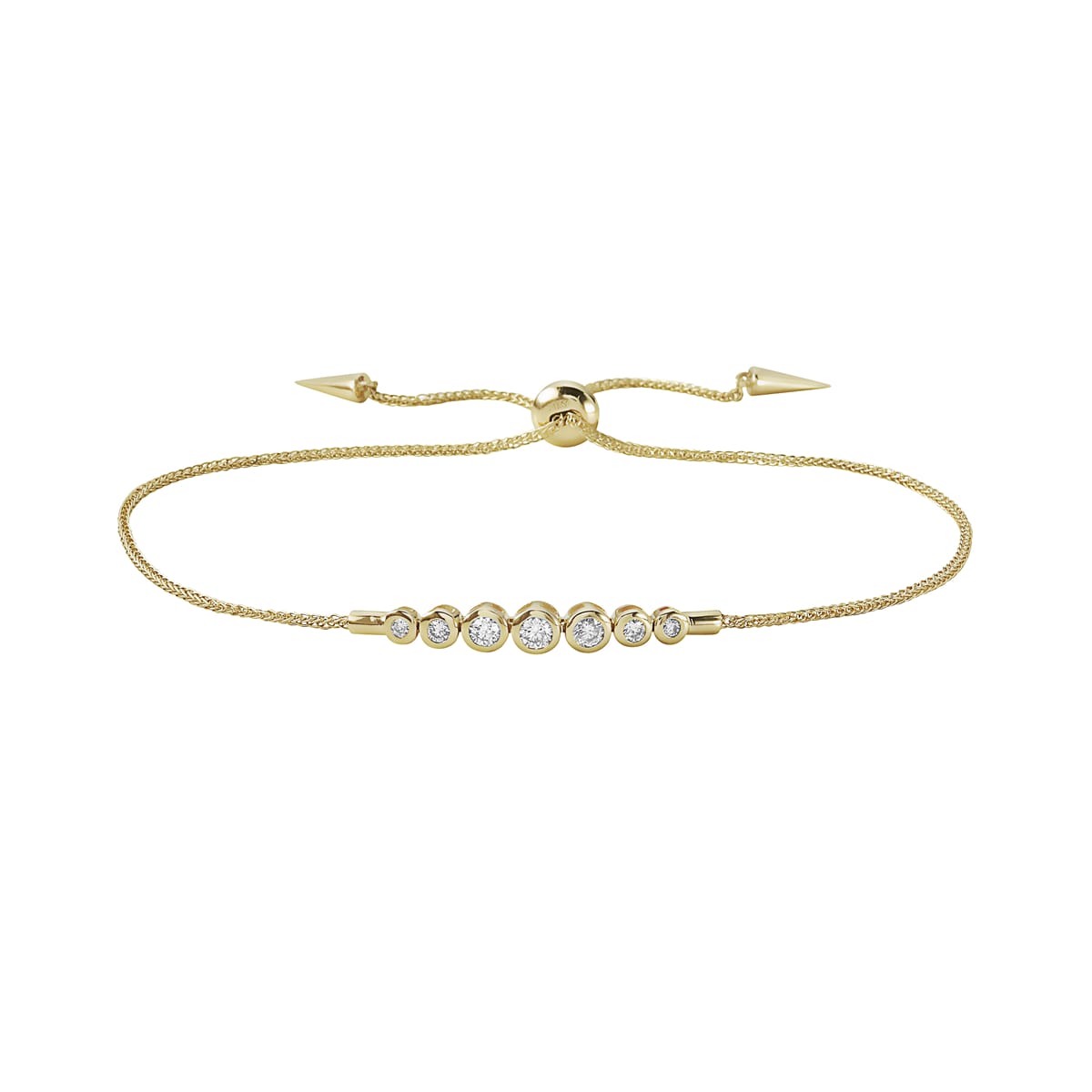 14K Yellow Gold Drawstring Diamond Bracelet, 0.34ct