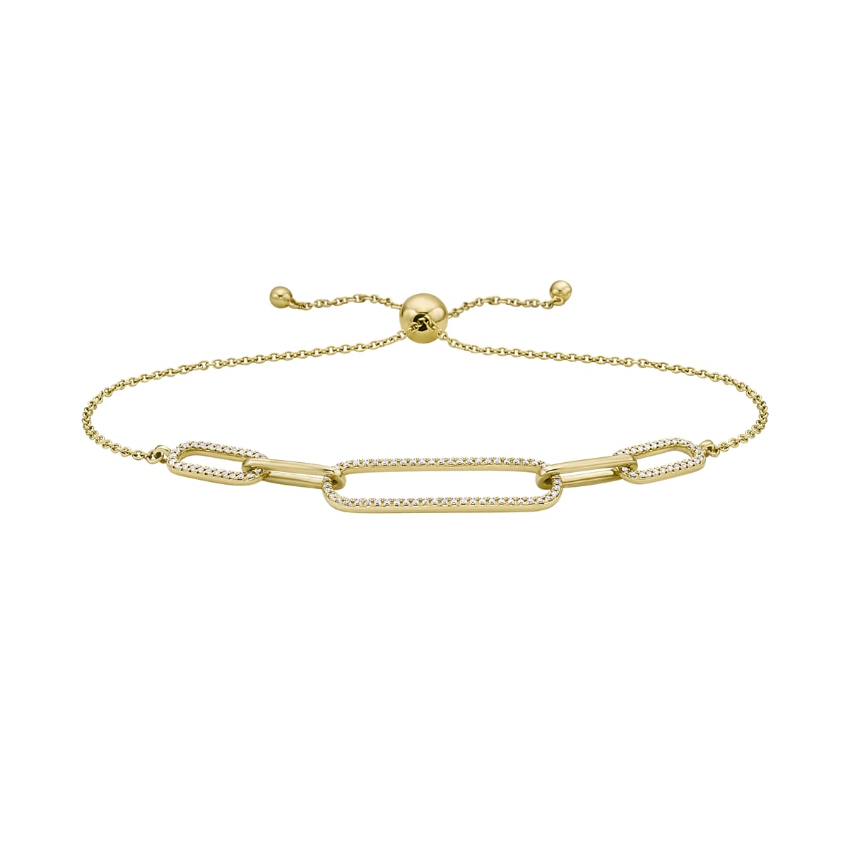14K Yellow Gold Diamond Bolo Bracelet, 0.2ct