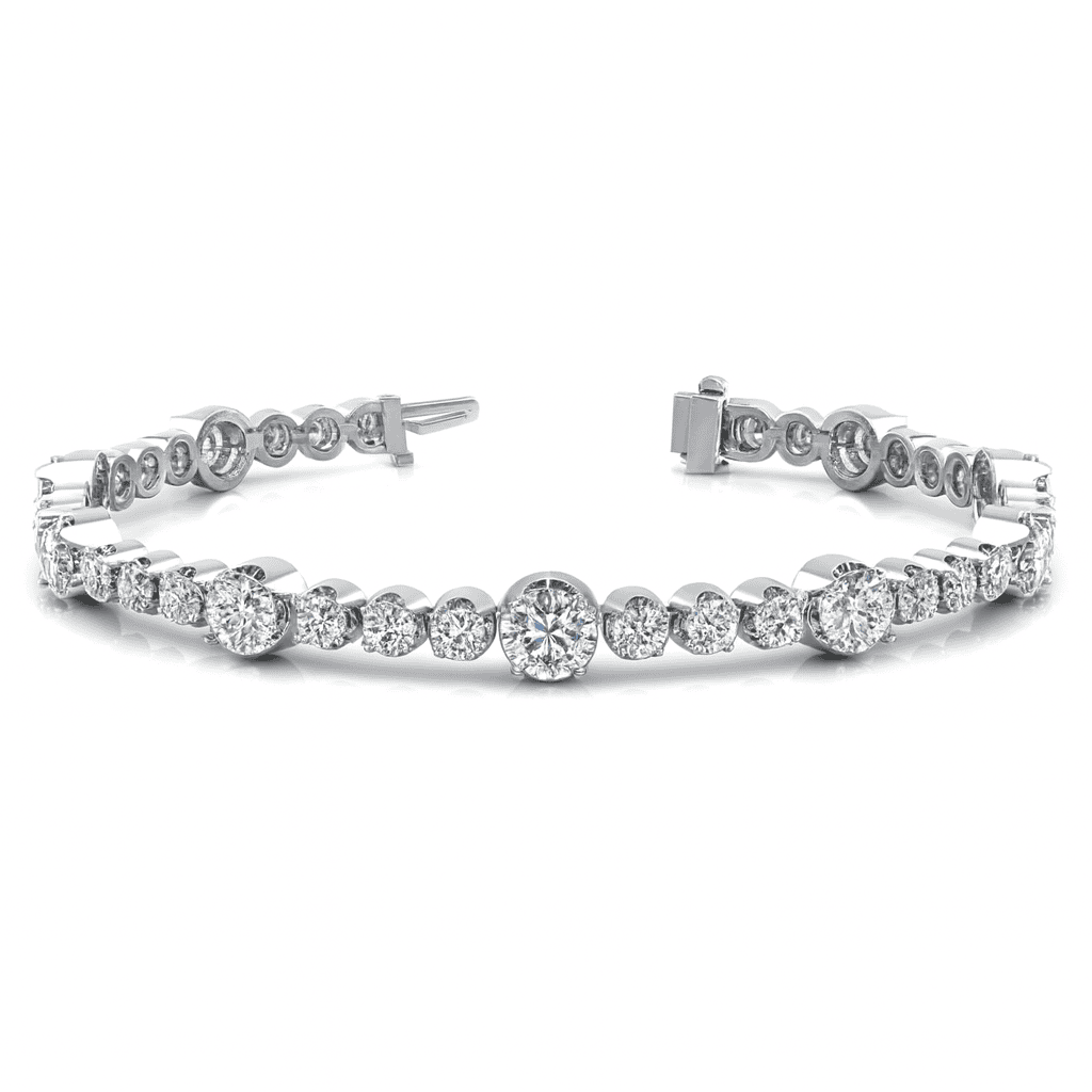 14K White Gold Diamond Bracelet, 3.32ct