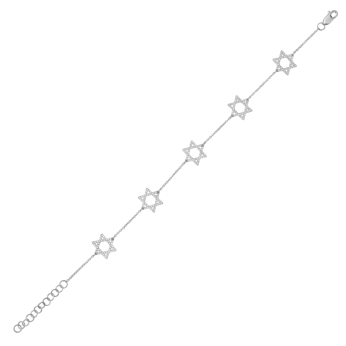 14K White Gold Diamond Star Bracelet, 0.42ct