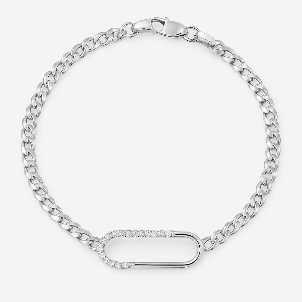 14K White Gold Diamond Bracelet, 0.09ct