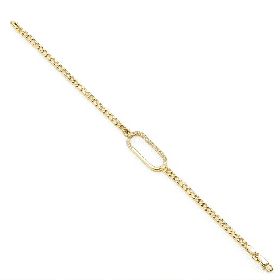 14K Yellow Gold Diamond Bracelet, 0.08ct