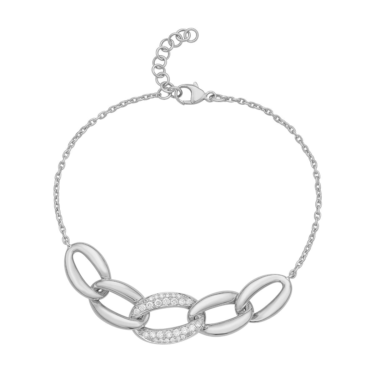 AB156872 - Bracelet 14KW/6.0G 28RD-0.24CT