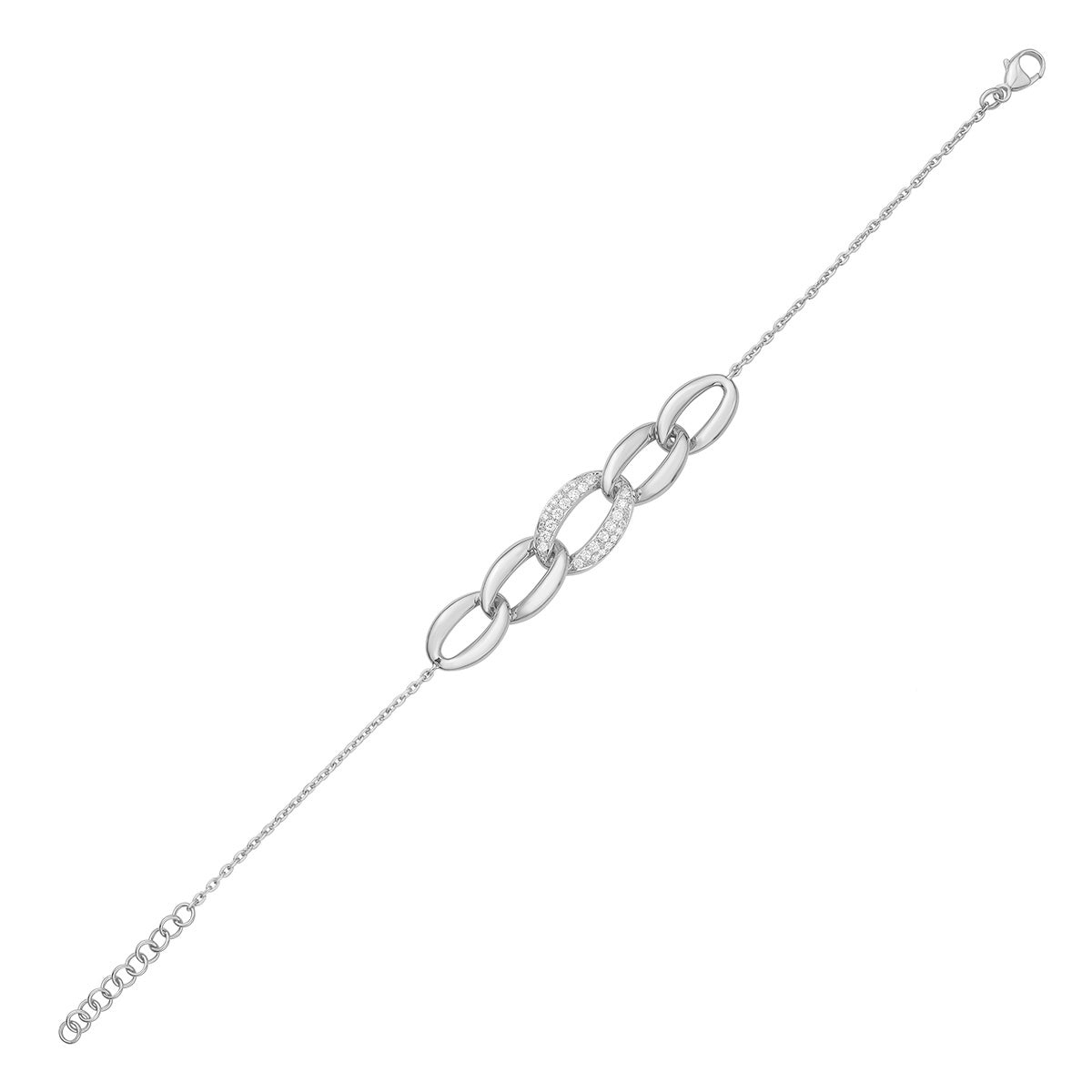 AB156872 - Bracelet 14KW/6.0G 28RD-0.24CT