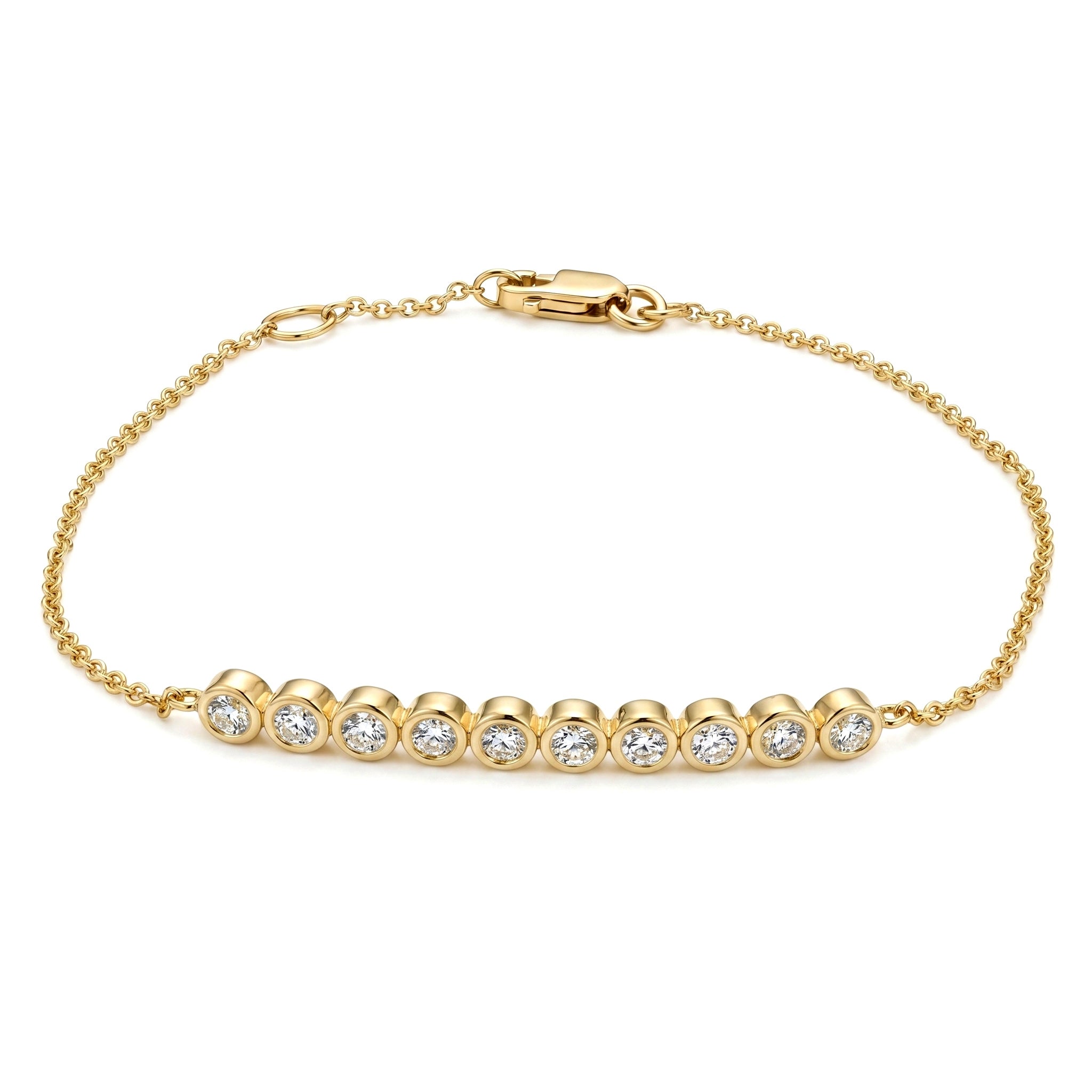 AB157094Y - Bracelet 14KY/2.3G 10RD-0.30CT
