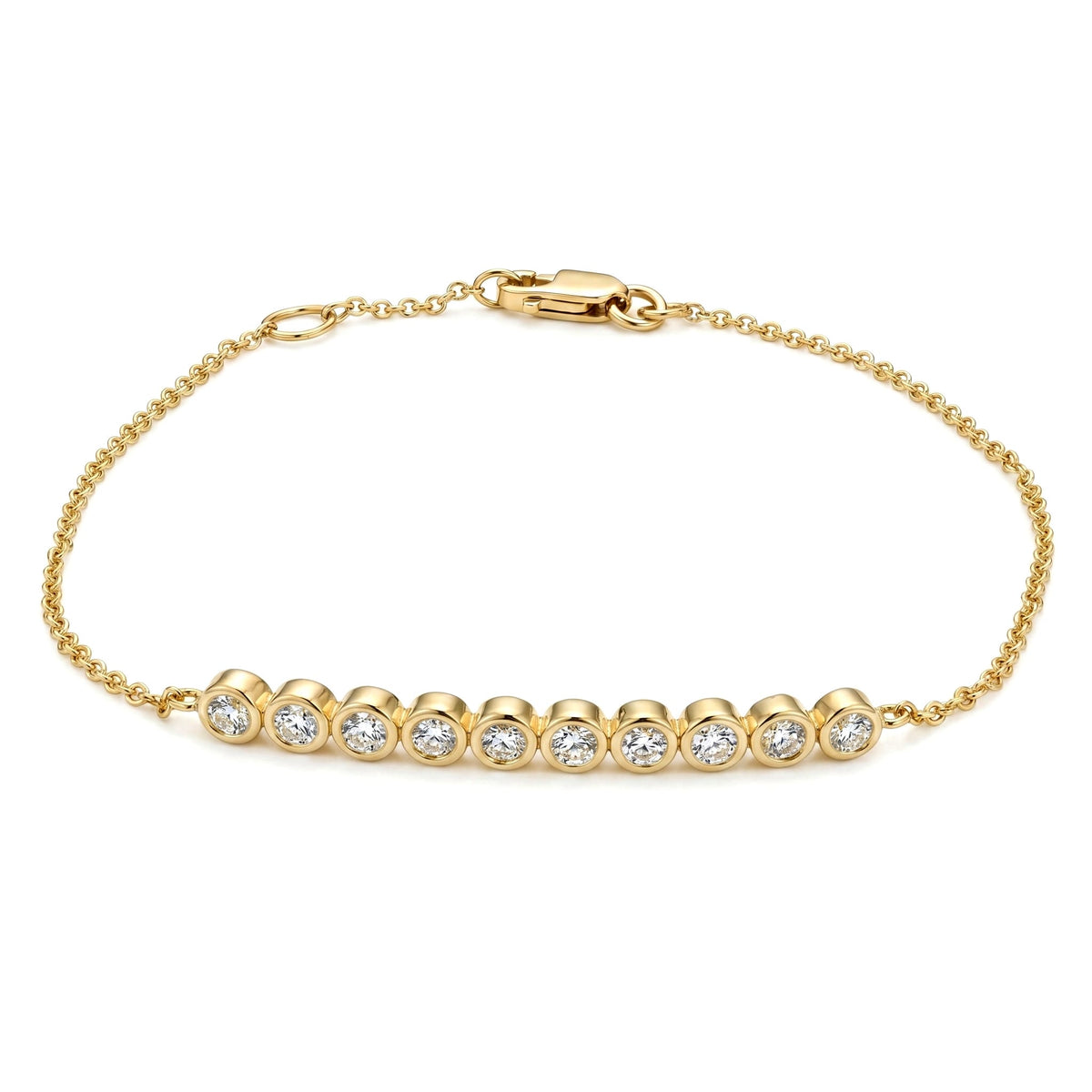 AB157094Y - Bracelet 14KY/2.3G 10RD-0.30CT