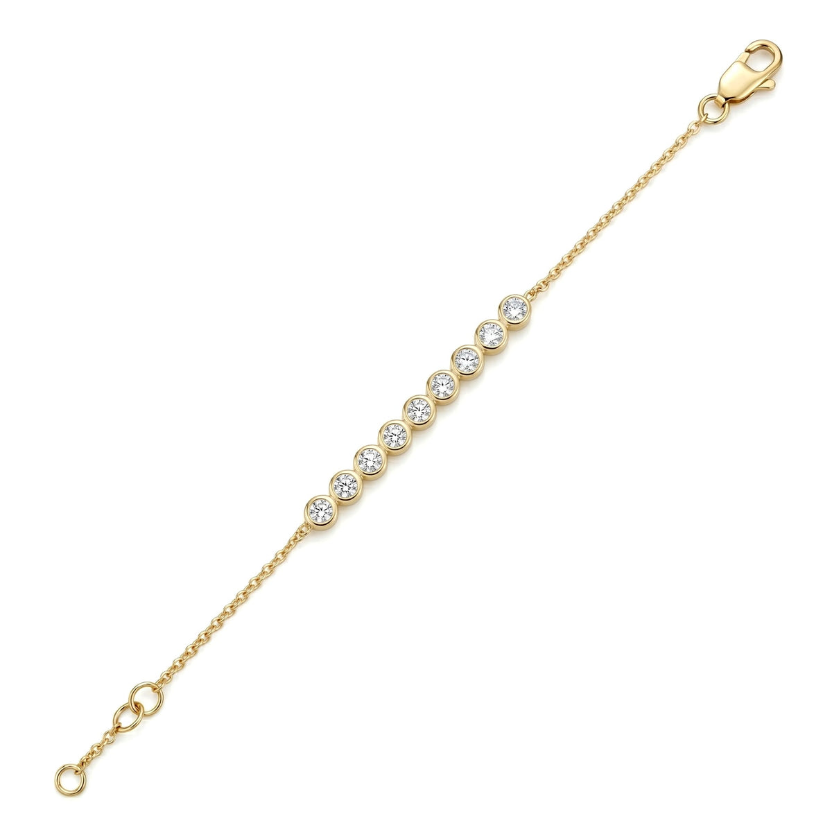AB157094Y - Bracelet 14KY/2.3G 10RD-0.30CT