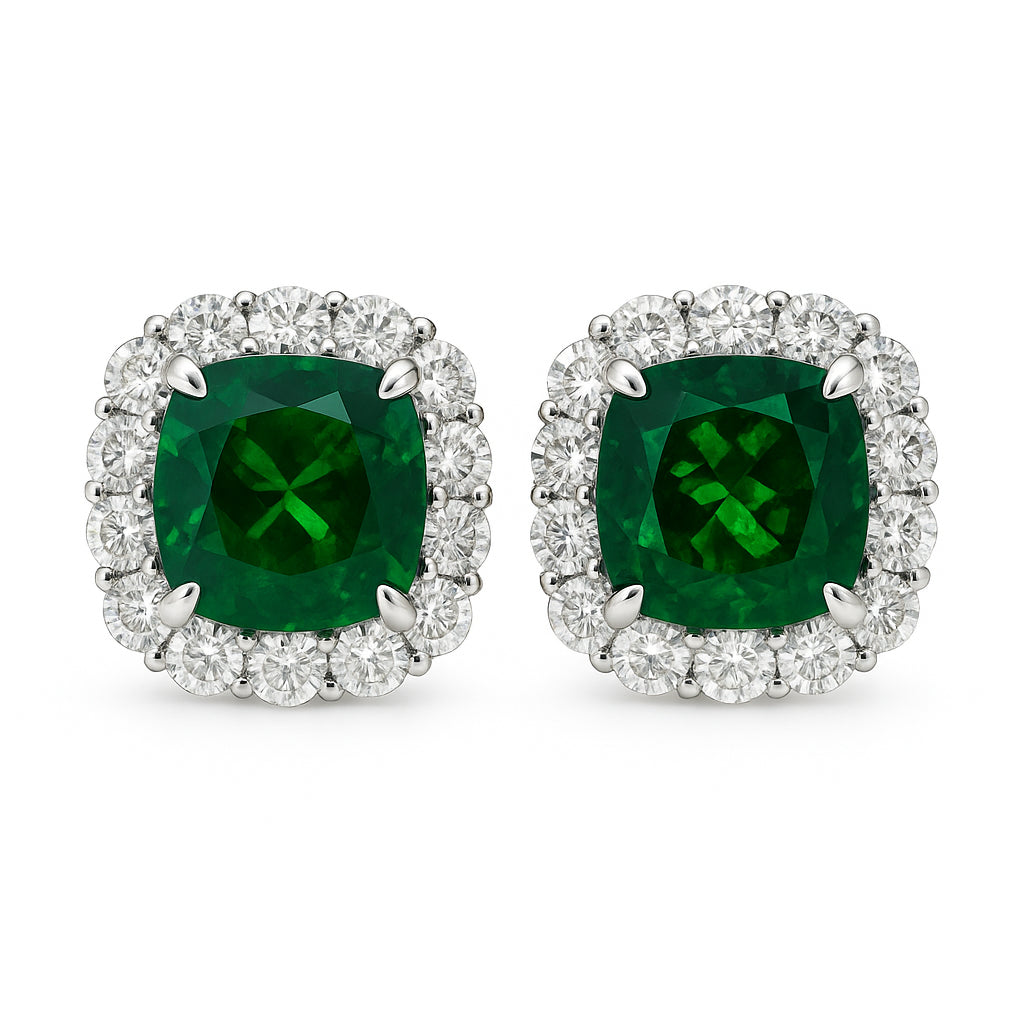 ACE156439-TS - Earrings 14KW/1.8G 2TSAV-1.14CT 24RD-0.42CT