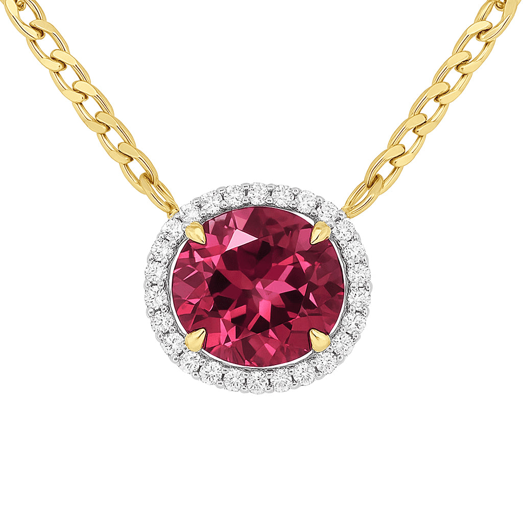 Handmade 14K White Gold Pink Tourmaline Pendant, 0.43ct