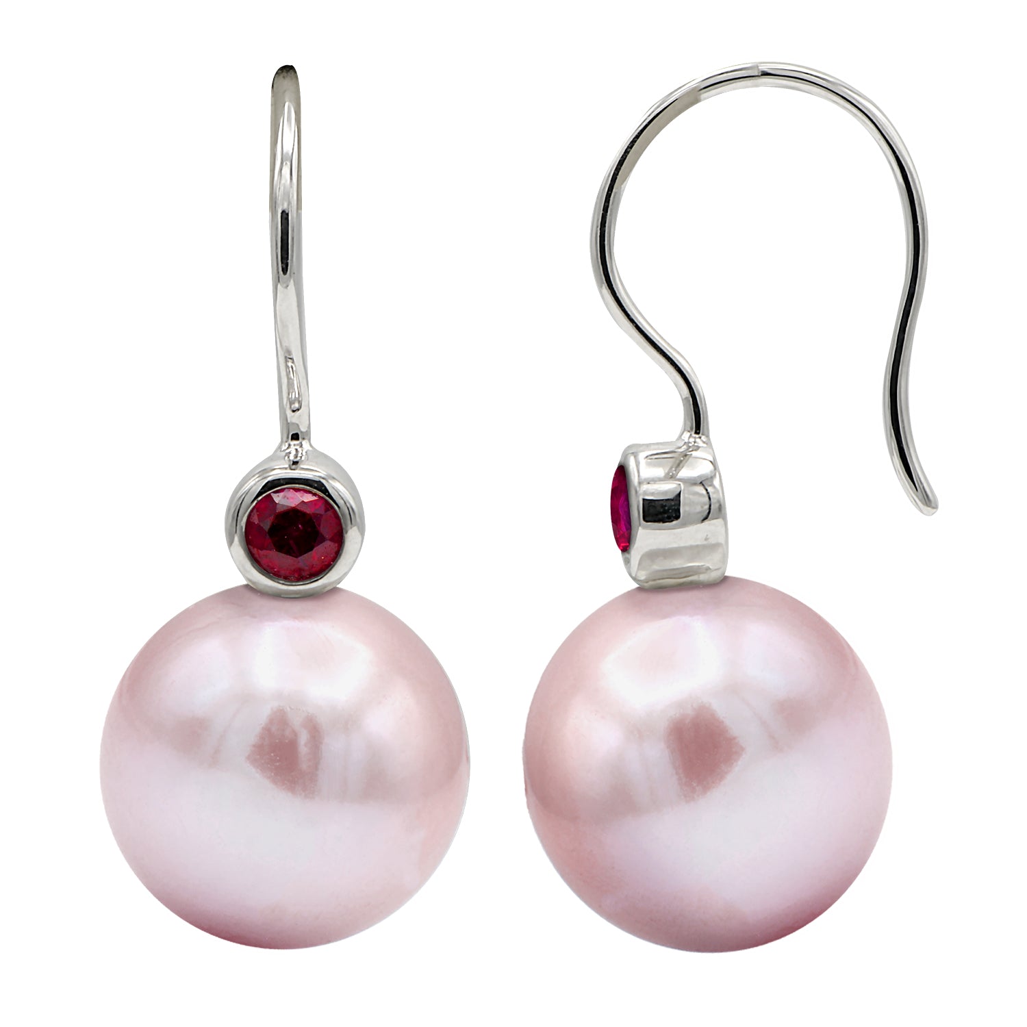 E012184PS-F - Earrings 14KW/0.9G PFW 2PS-0.07CT 9-10mm