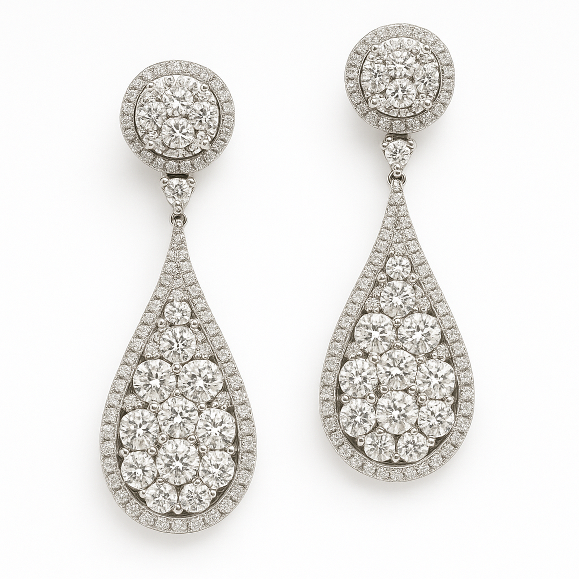 AE153389 - Earrings 14KW/5.8G 14RD-1.40CT 174RD-1.35CT