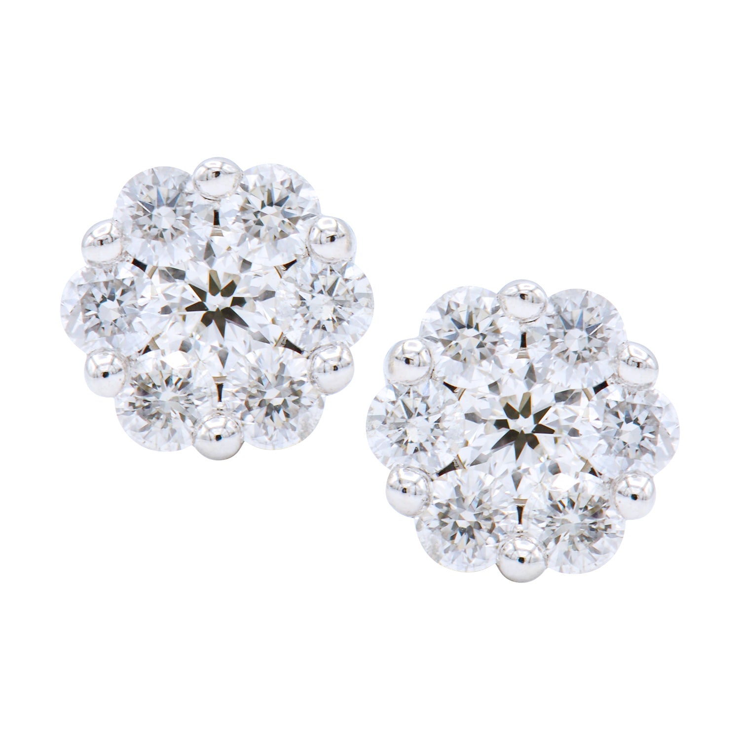 14K White Gold Naomi Stud Earrings - Small