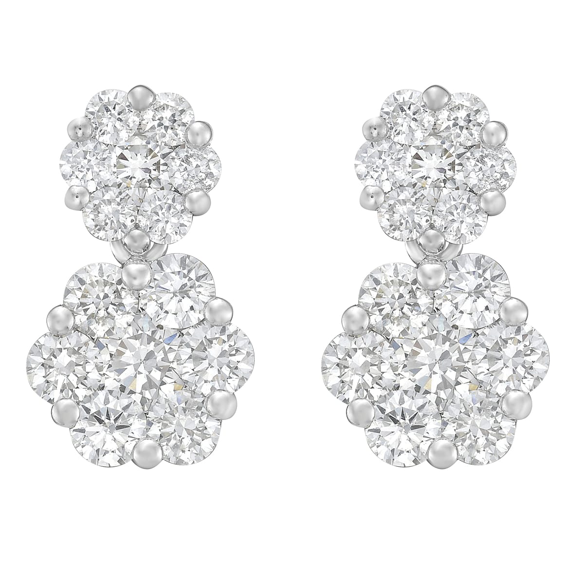 14K White Gold Diamond Earrings, 0.27ct