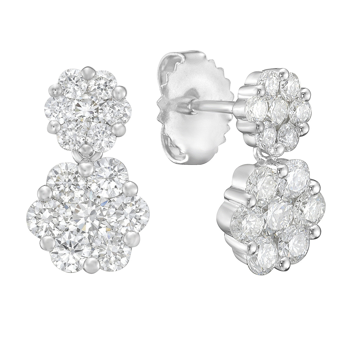 AE153390E - Earrings 14KW/2.6G RD-0.00CT 28RD-1.49CT
