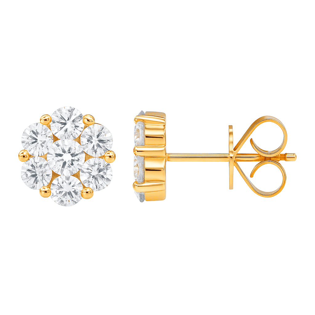 14K Rose Gold Naomi Stud Earrings - Medium, 0.59ct