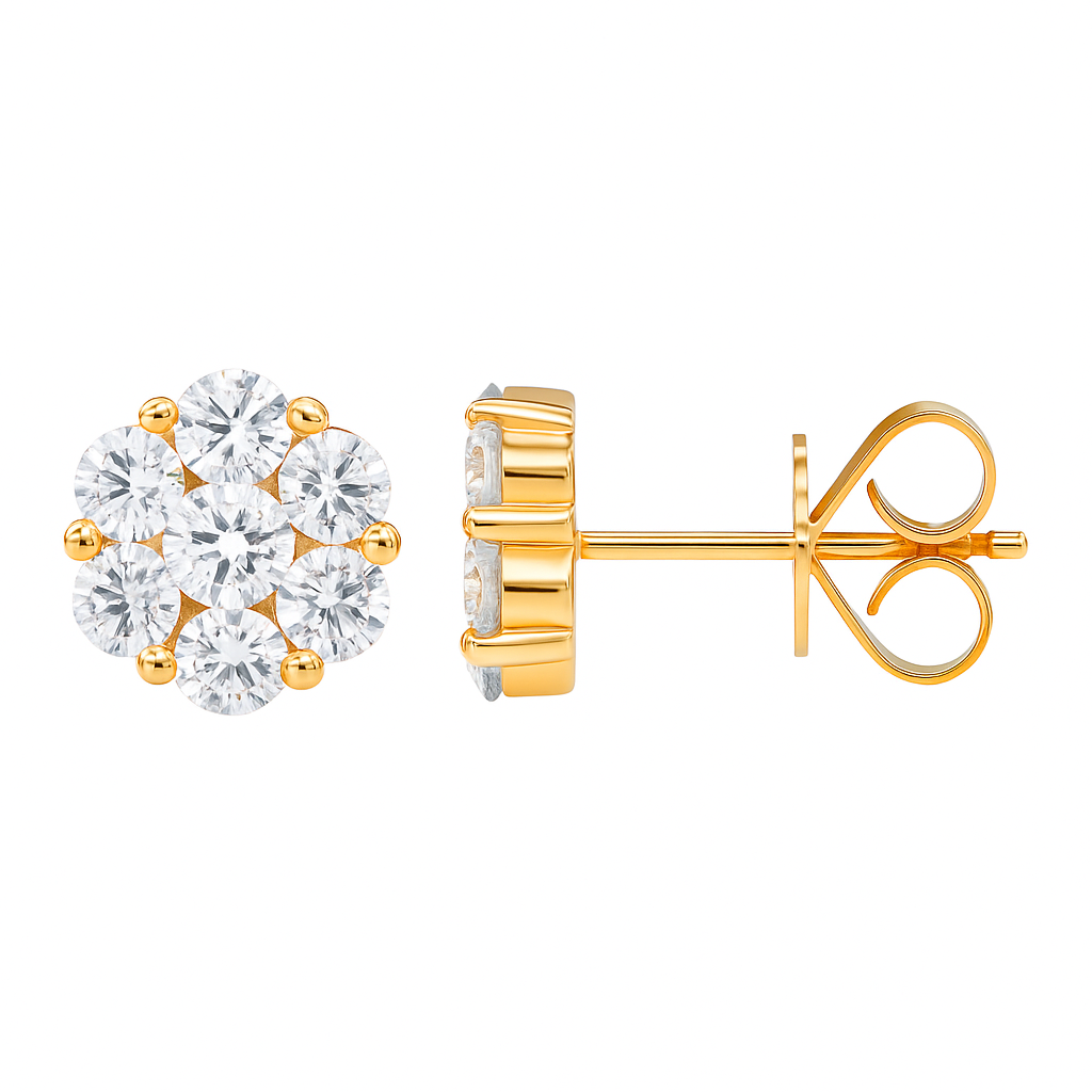 18K Rose Gold Diamond Stud Earrings, 0.56ct