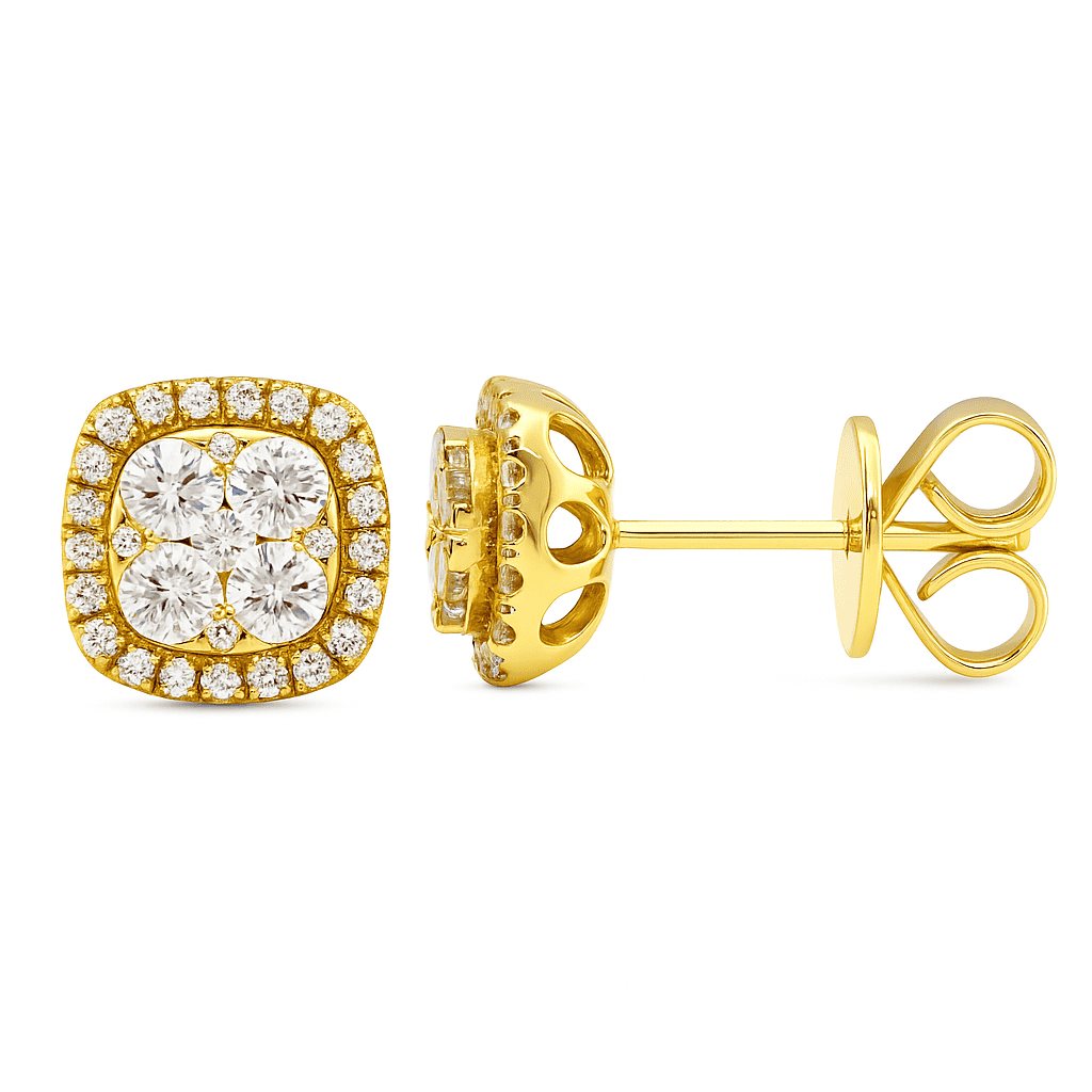 14K Yellow Gold Yael Diamond Cluster Stud, 0.74ct