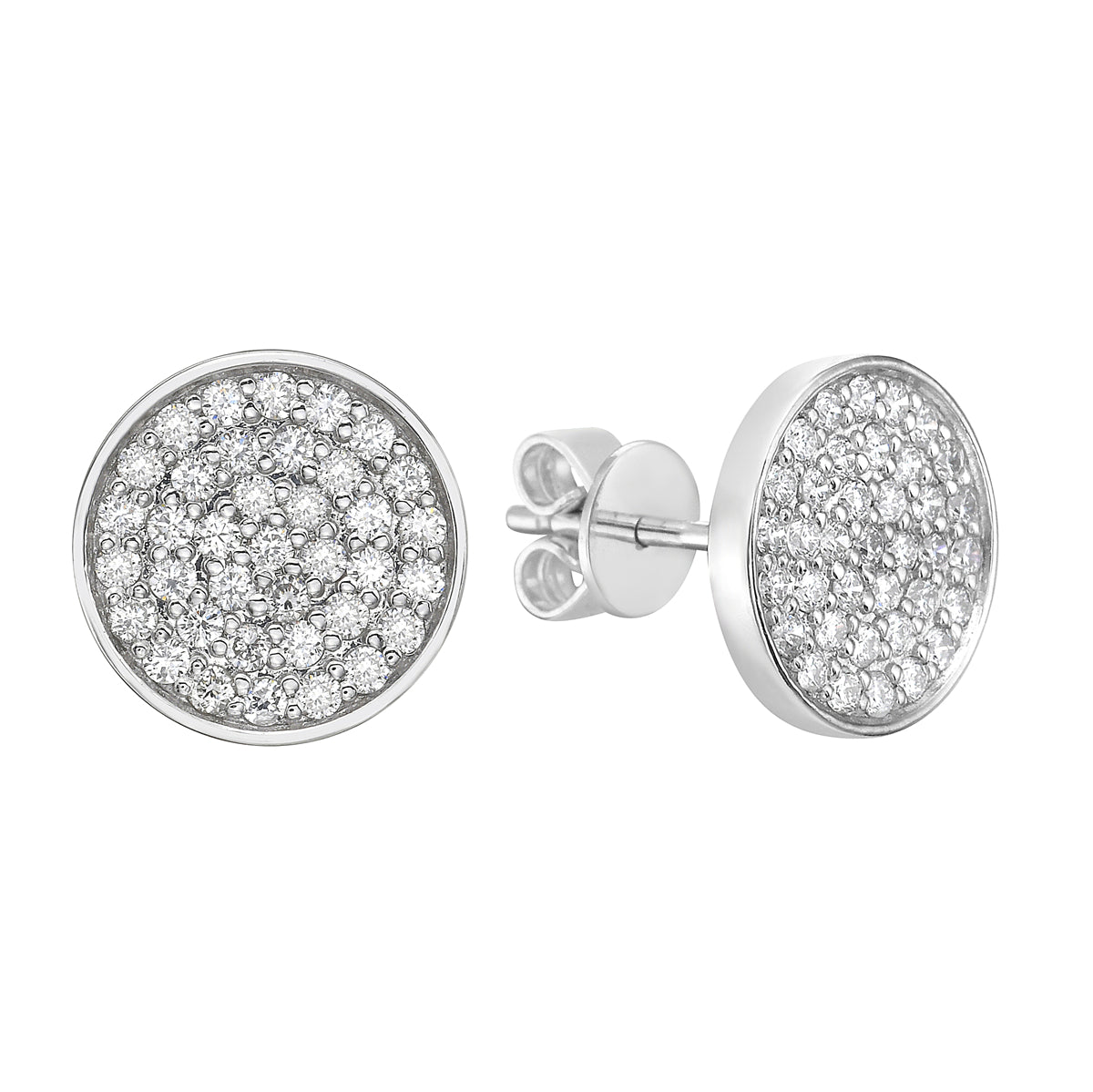 18K White Gold Diamond Stud Earrings, 1.35ct