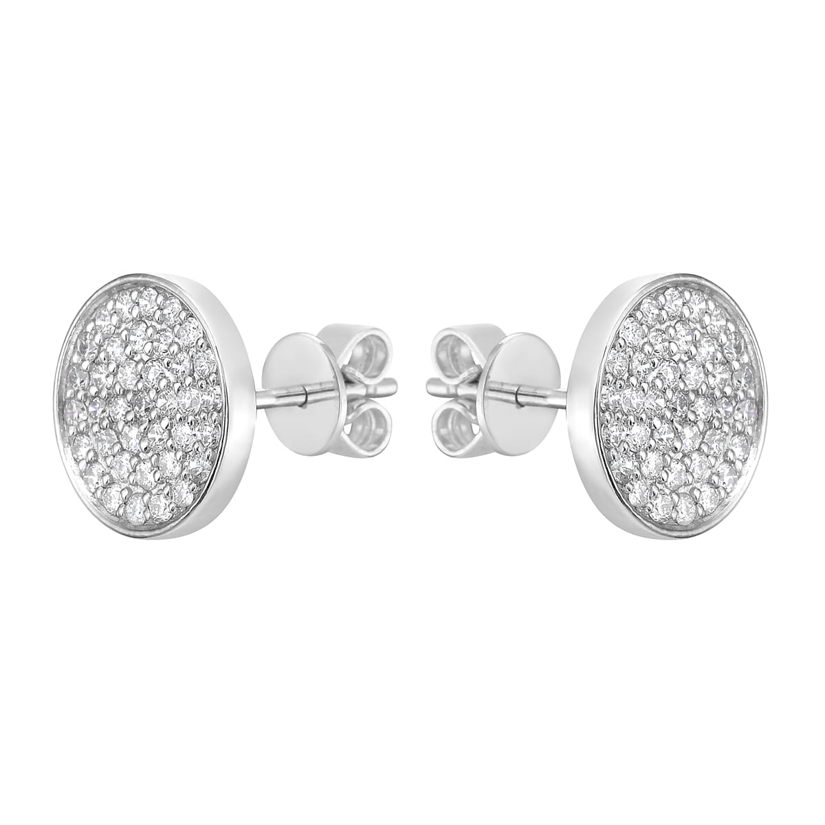 14K White Gold Multi-Diamond Studs, 0.4ct