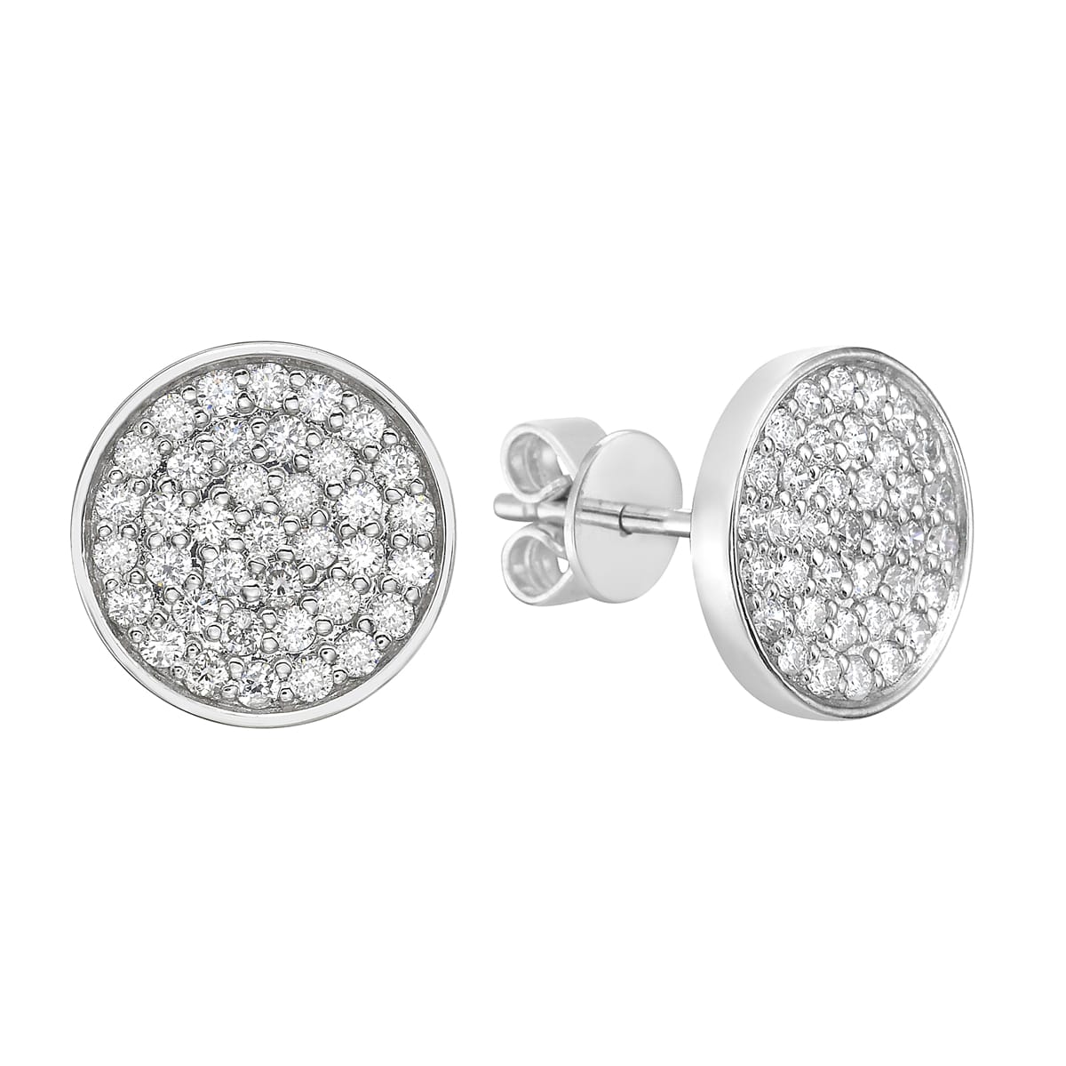 14K White Gold Multi-Diamond Studs, 0.4ct