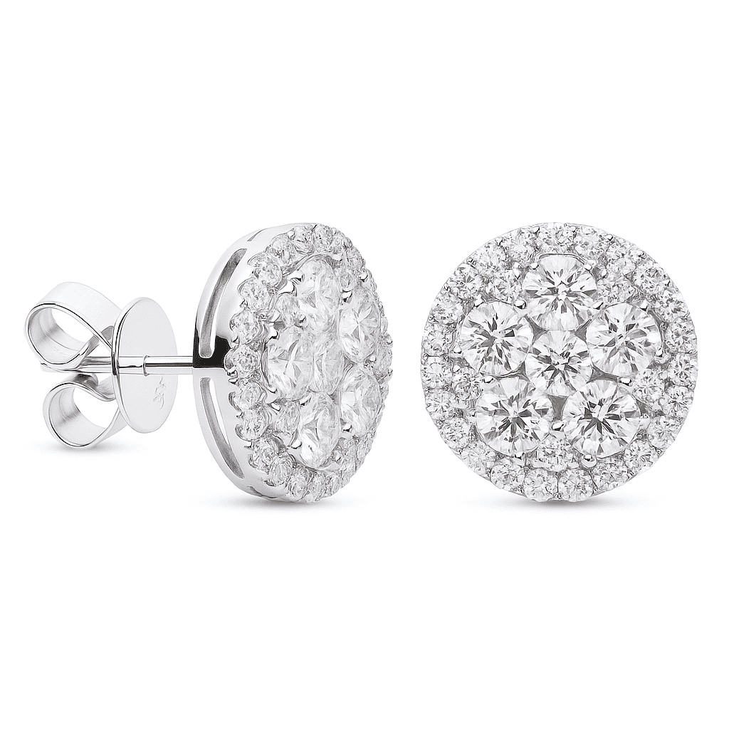 14K White Gold Diamond Studs, 2.35ct