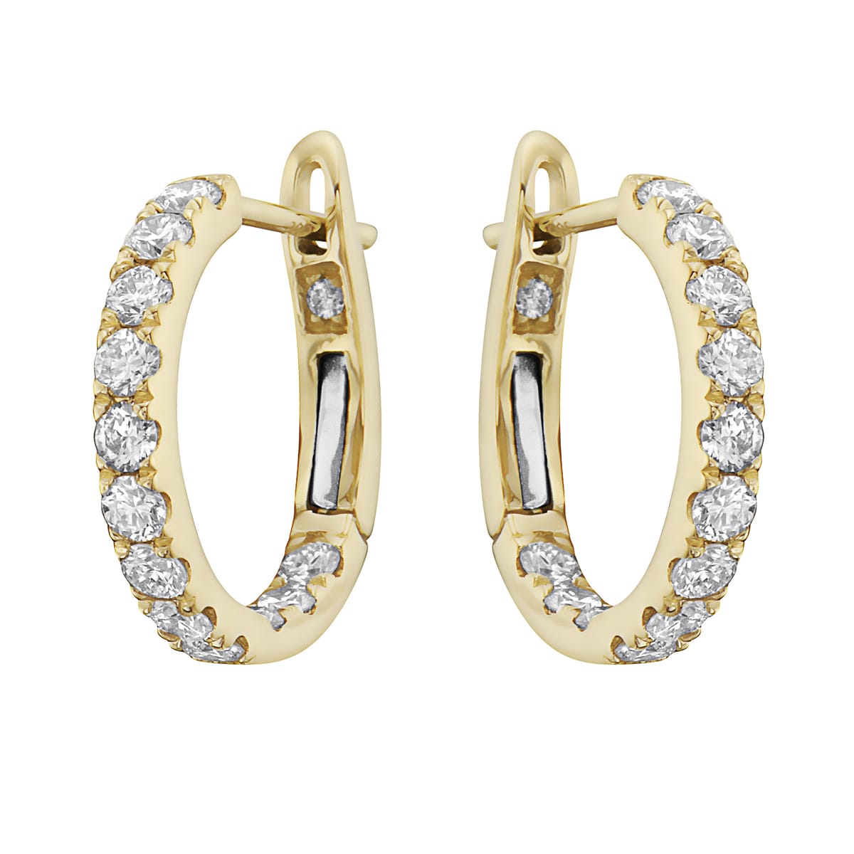 14K Yellow Gold Classic Round Huggies - XL