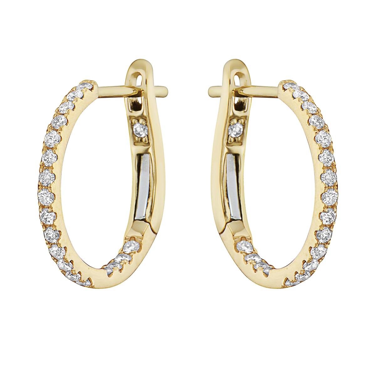 14K Yellow Gold Classic Round Huggies - Small, 0.31ct