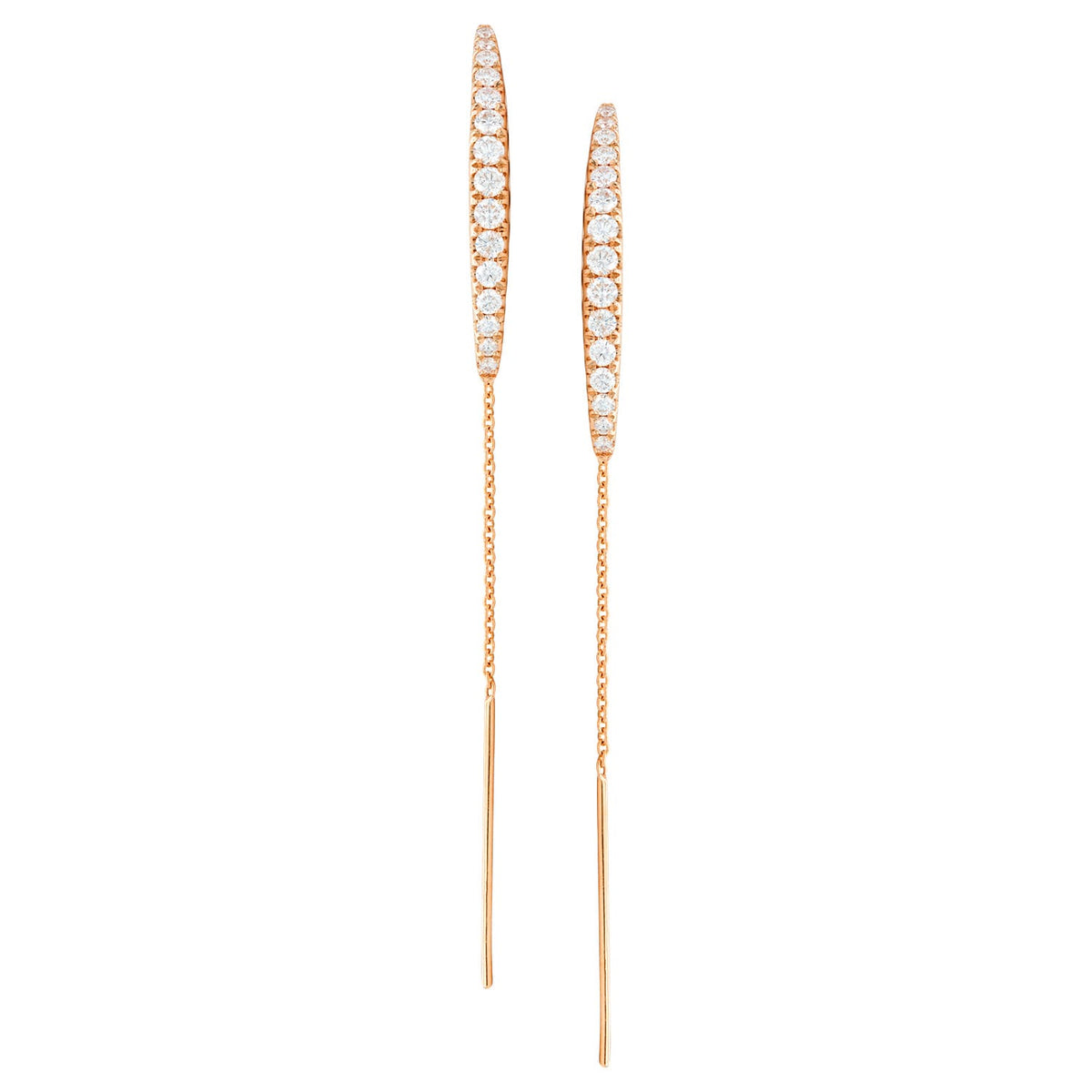 14K Rose Gold Diamond Earrings, 0.72ct