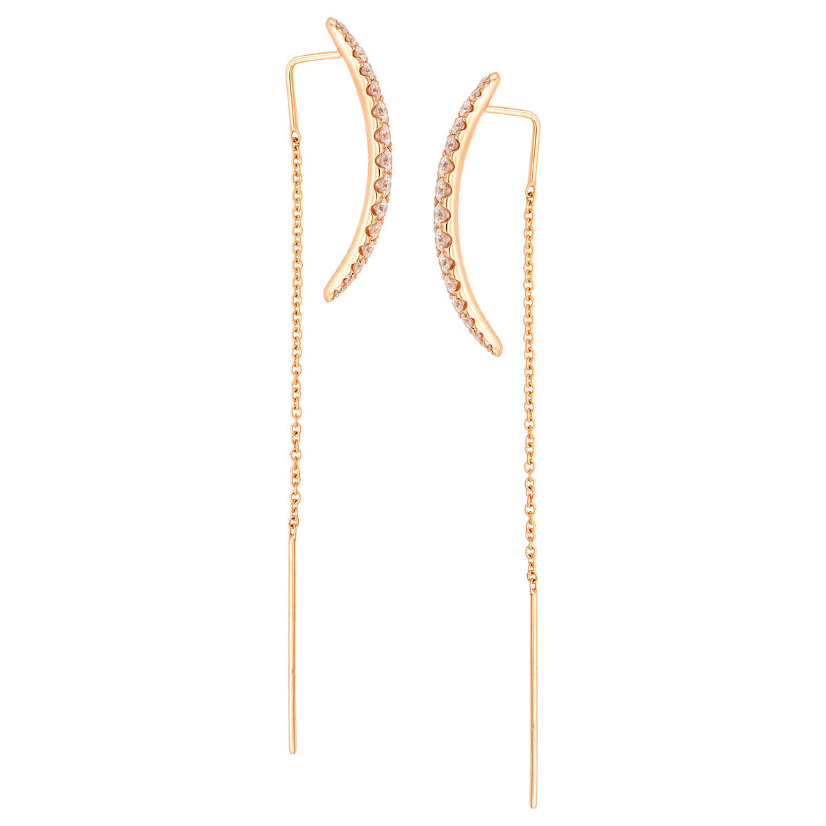 14K Rose Gold Diamond Earrings, 0.72ct