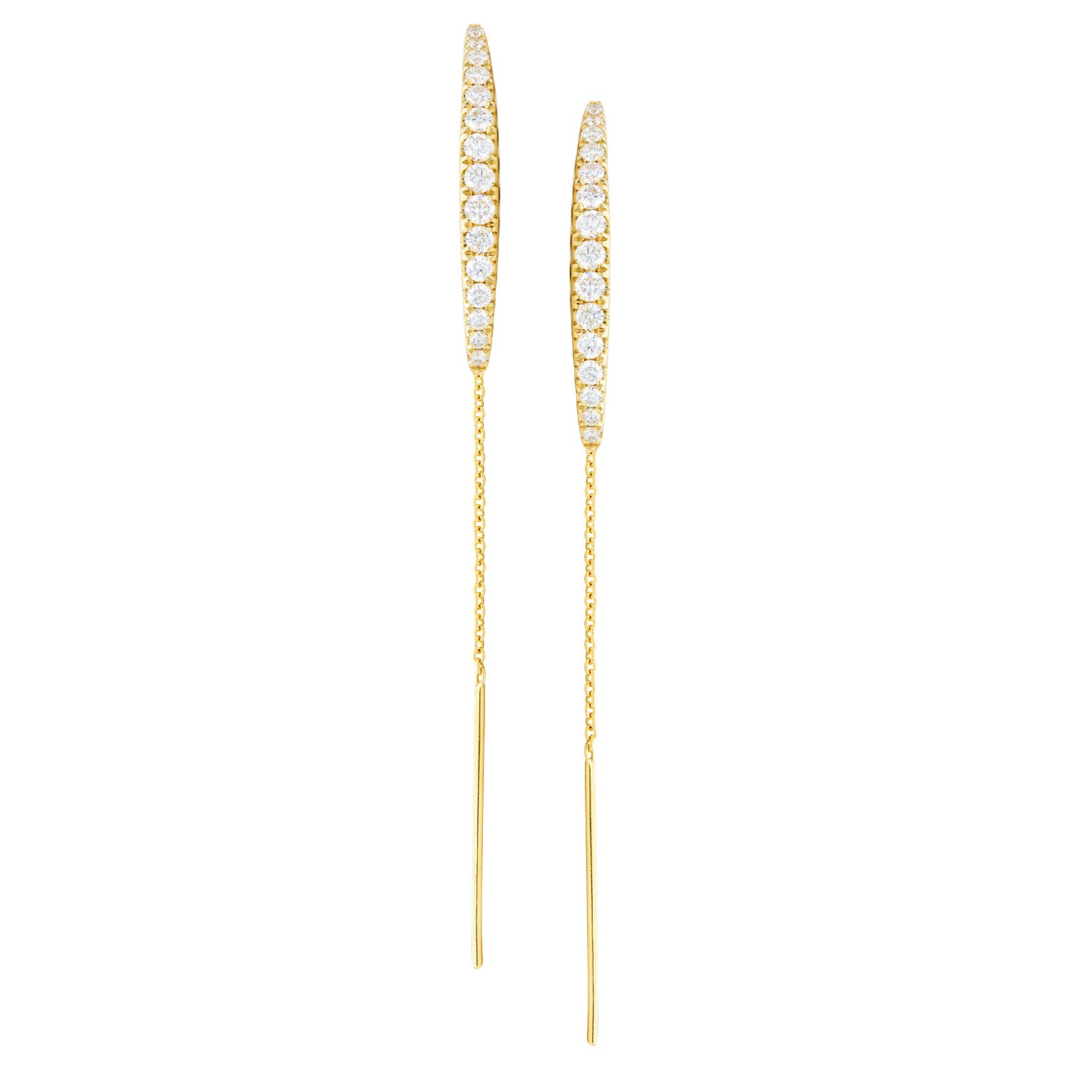 14K Yellow Gold Cresent Threaders