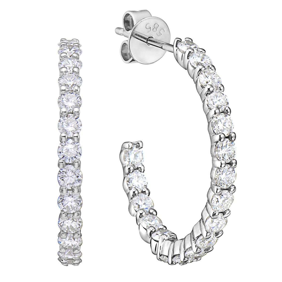 18K White Gold Diamond Earrings, 1.62ct
