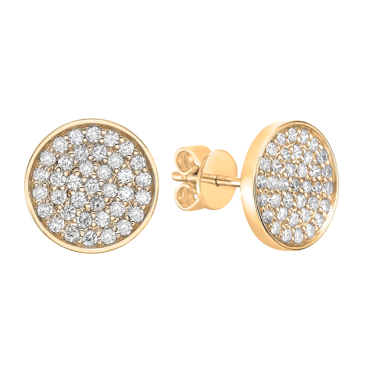 14K Yellow Gold Multi-Diamond Studs, 0.4ct
