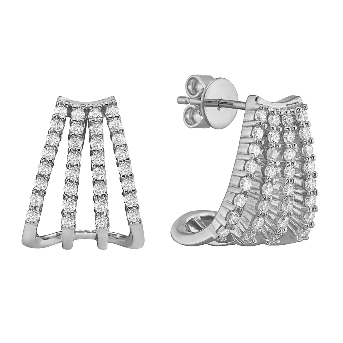 14K White Gold Michelle Earring, 0.59ct