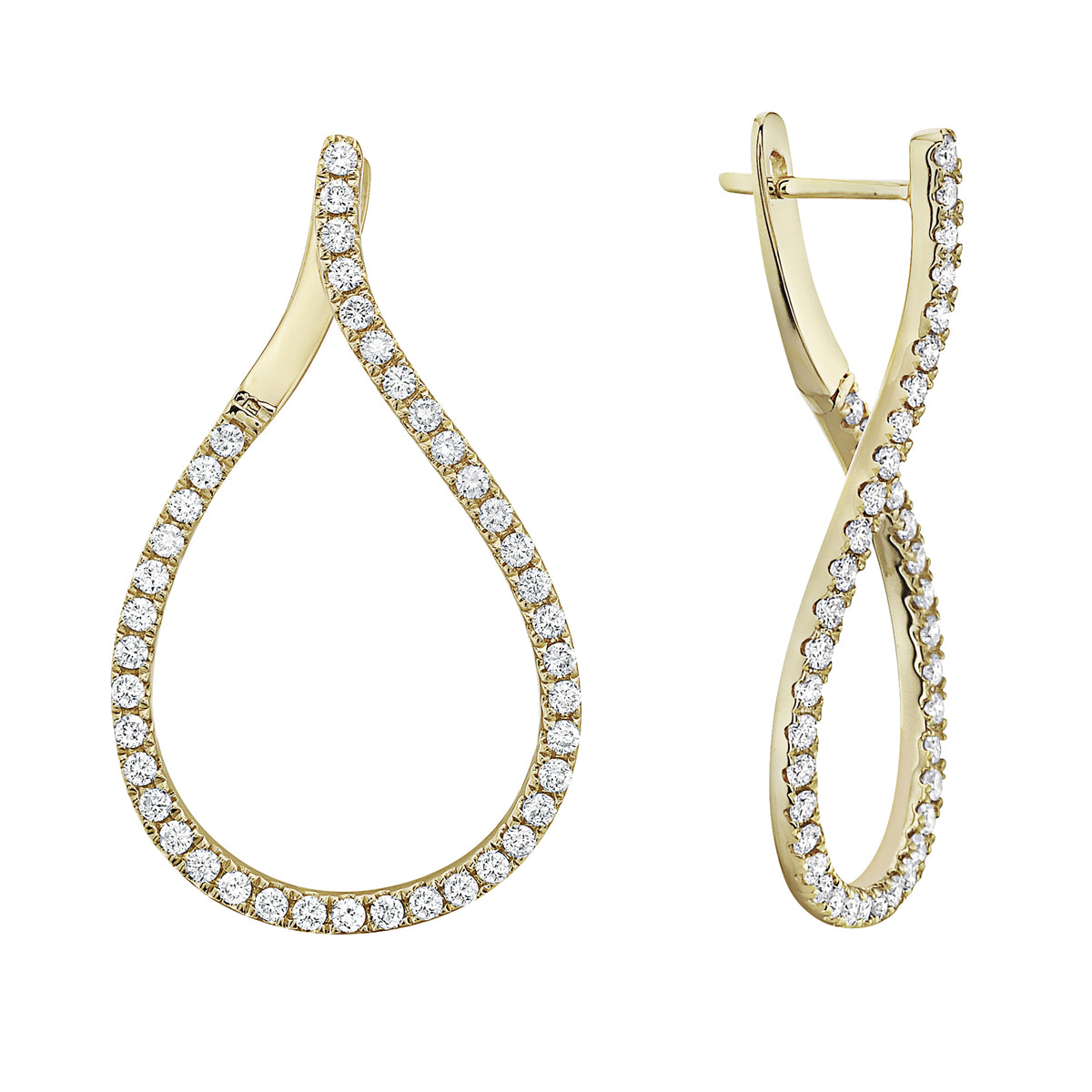 14K Yellow Gold Infinity Earring - Small, 1.07ct