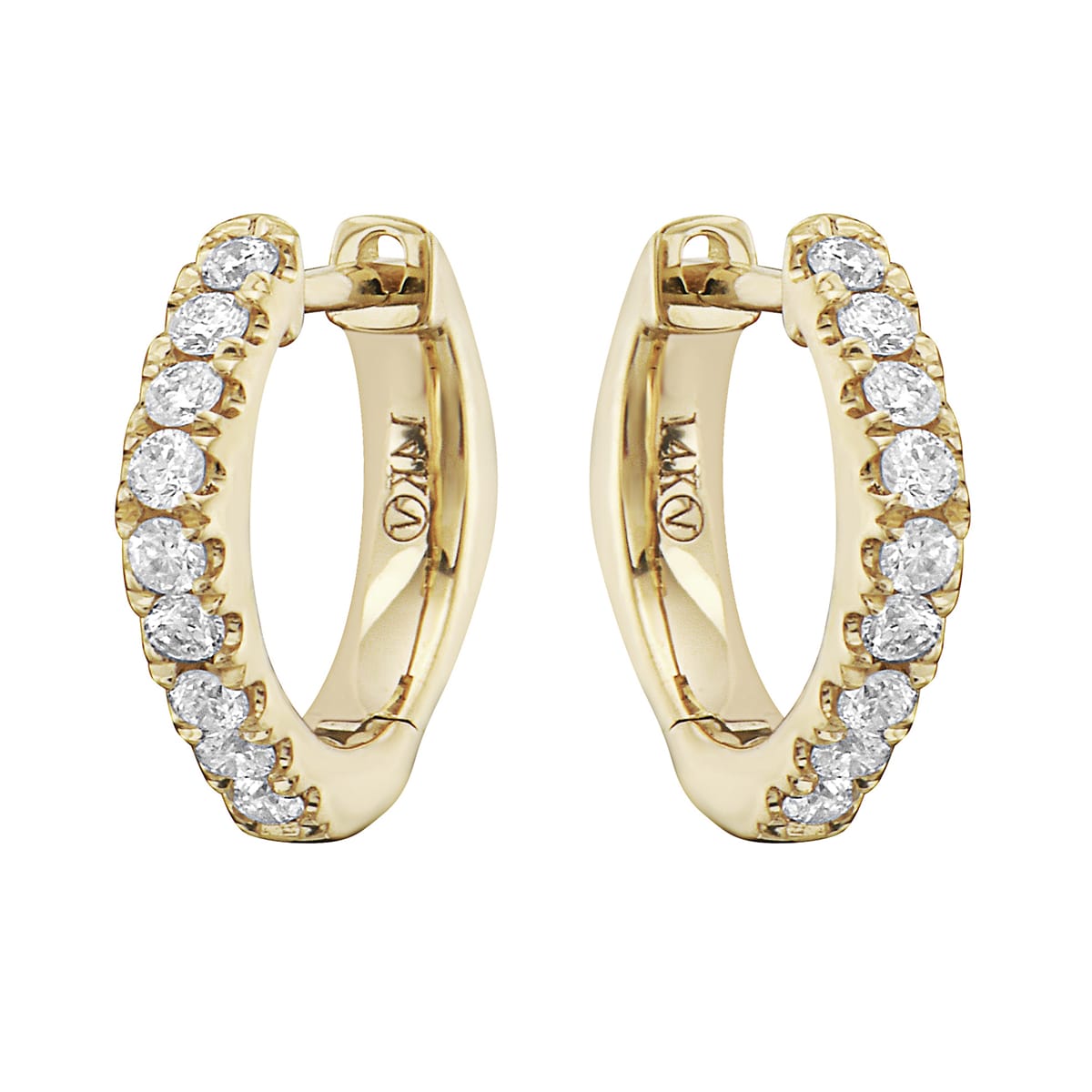 14K Yellow Gold Point Huggie, 0.25ct
