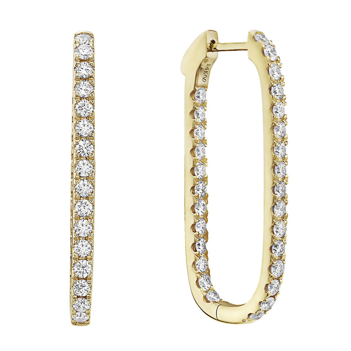 18K Yellow Gold Diamond Earrings, 1.52ct