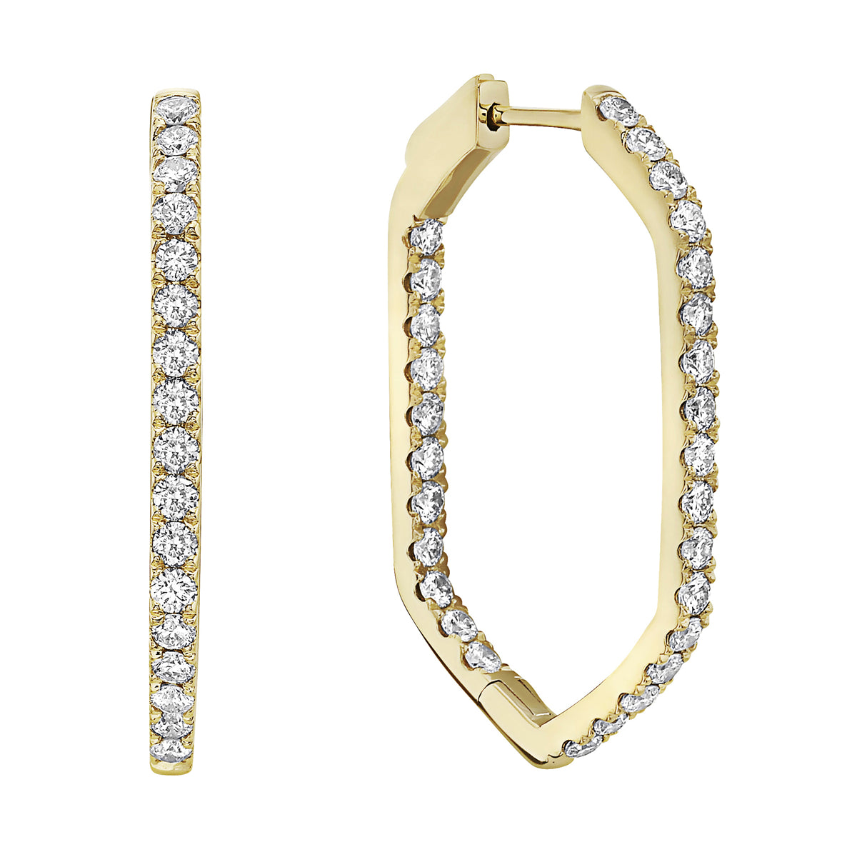 18K Yellow Gold Diamond Earrings, 1.95ct