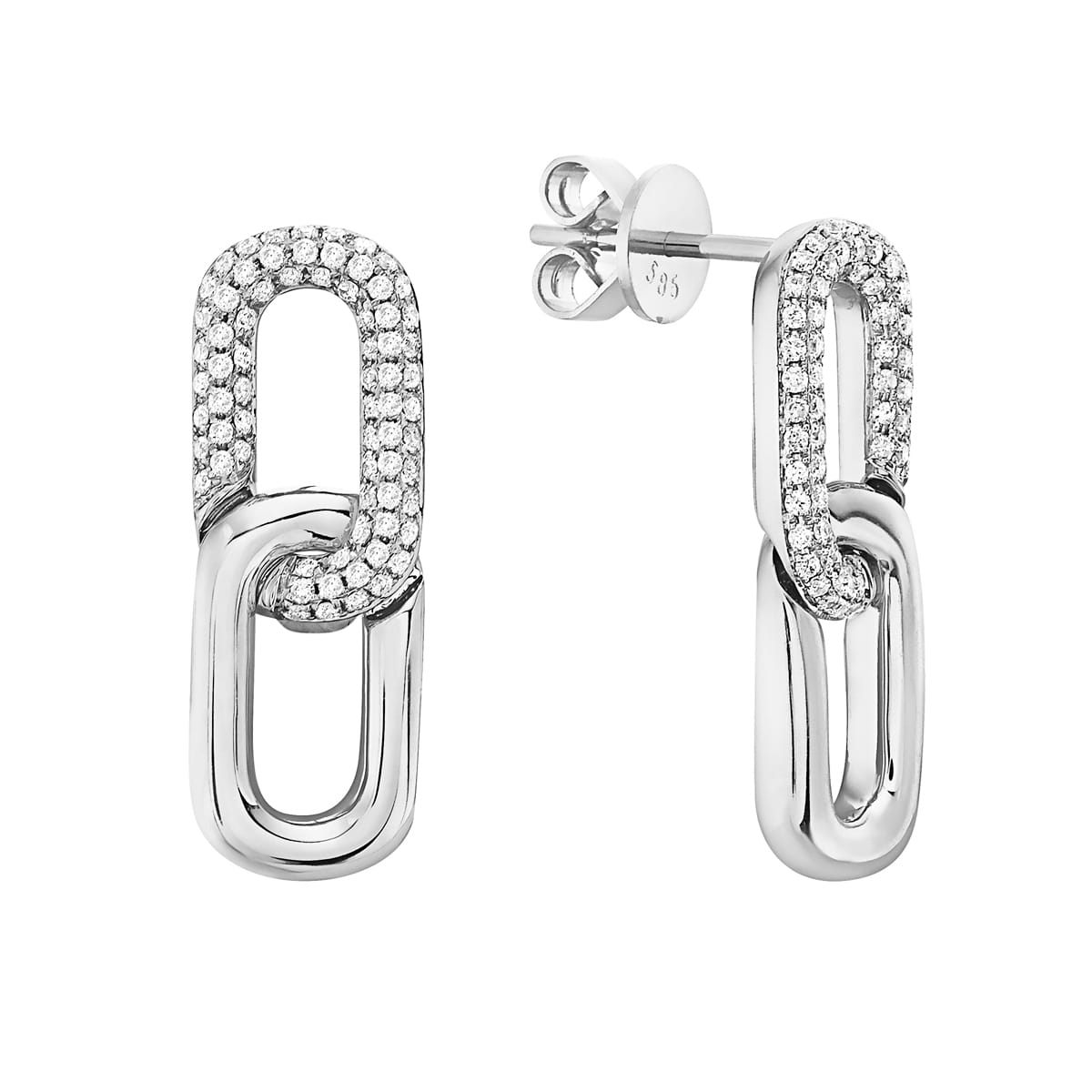 14K White Gold Hug Earring, 0.46ct