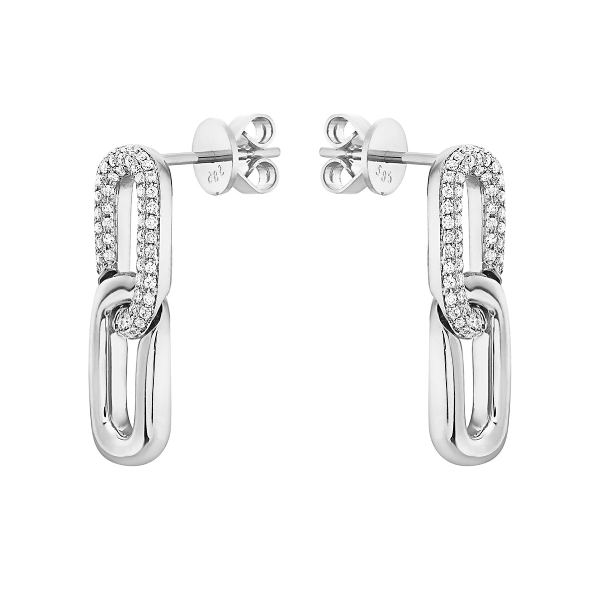 14K White Gold Hug Earring, 0.46ct