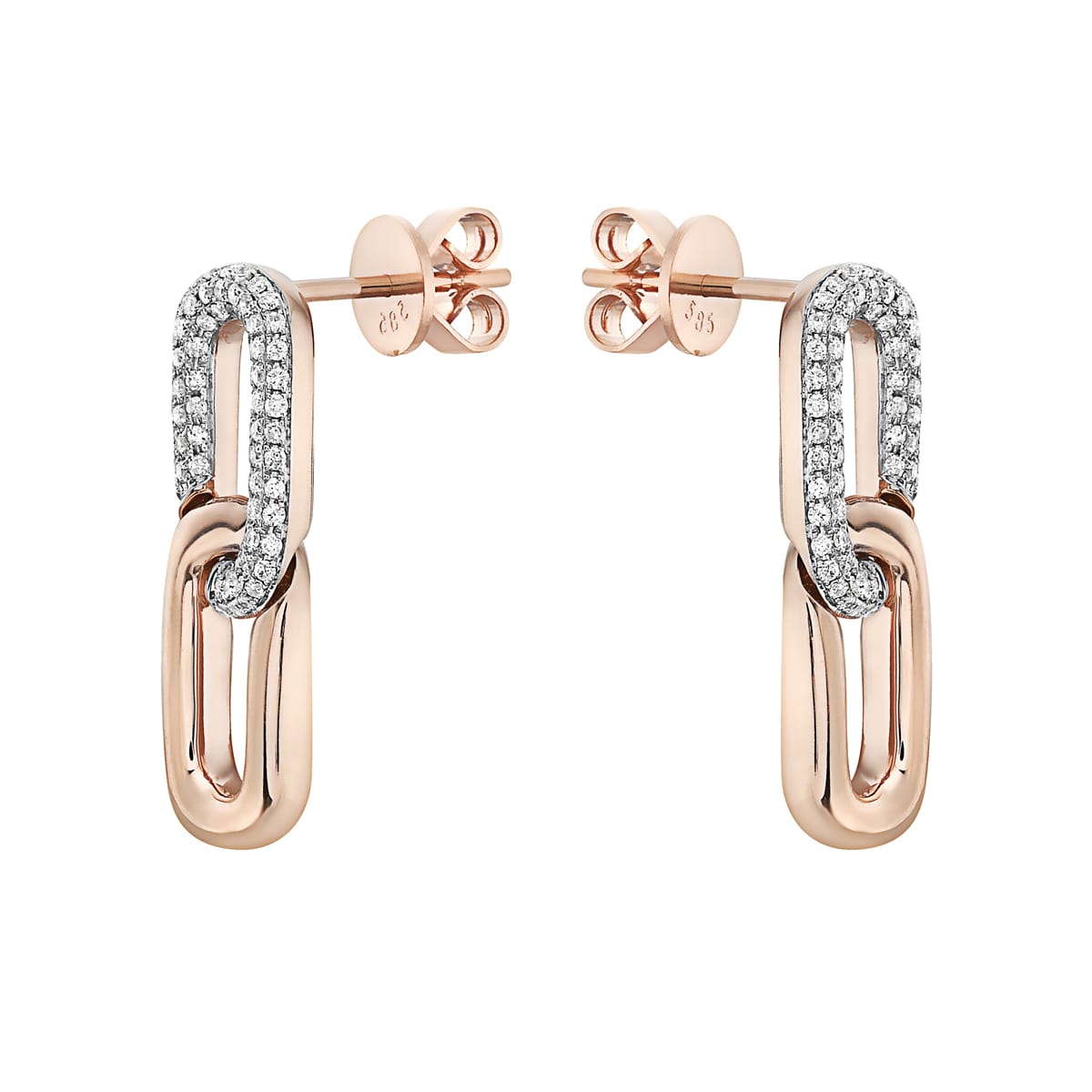 14K Rose Gold Hug Earring, 0.37ct