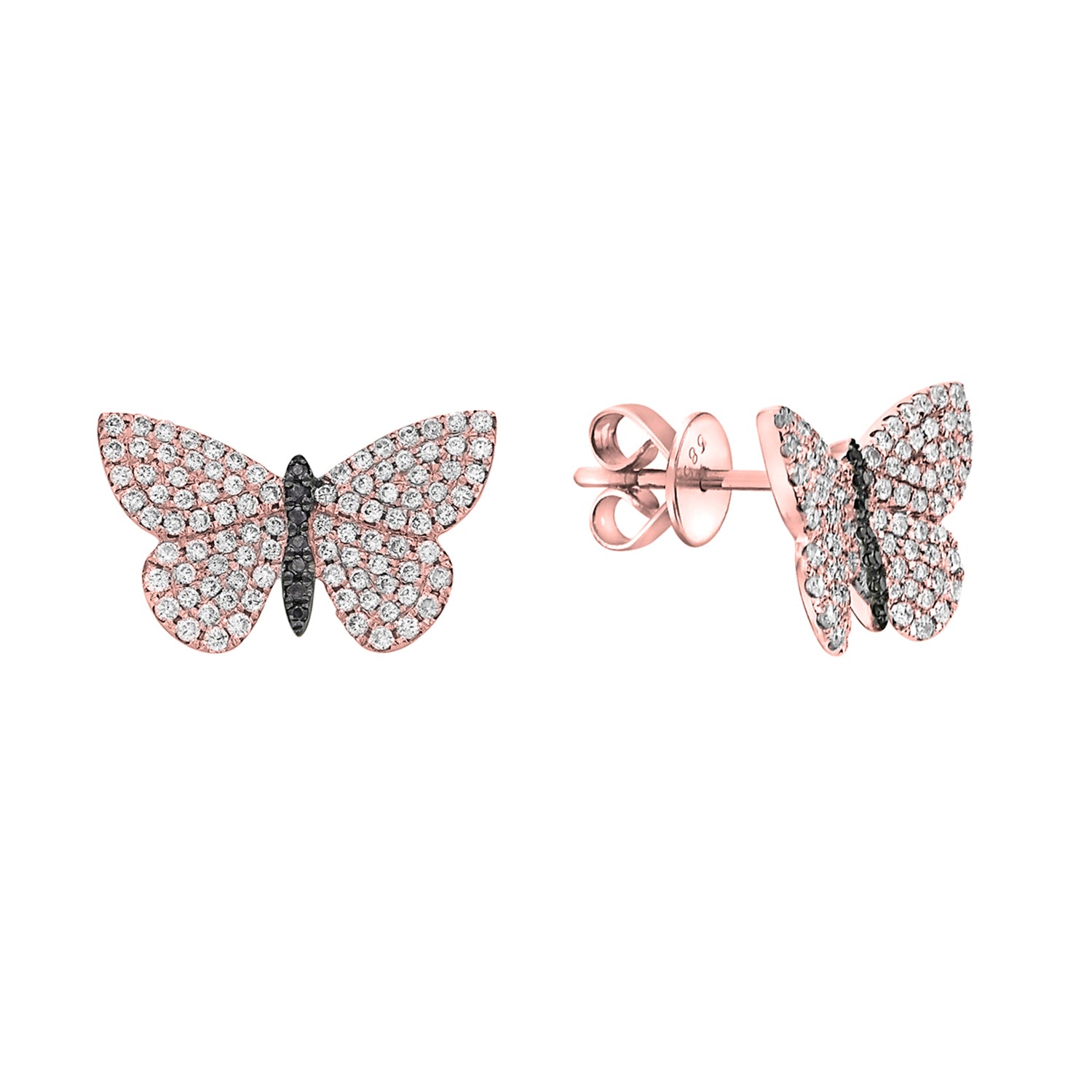 14K 14K Rose Gold Diamond Earrings, 0.68ct