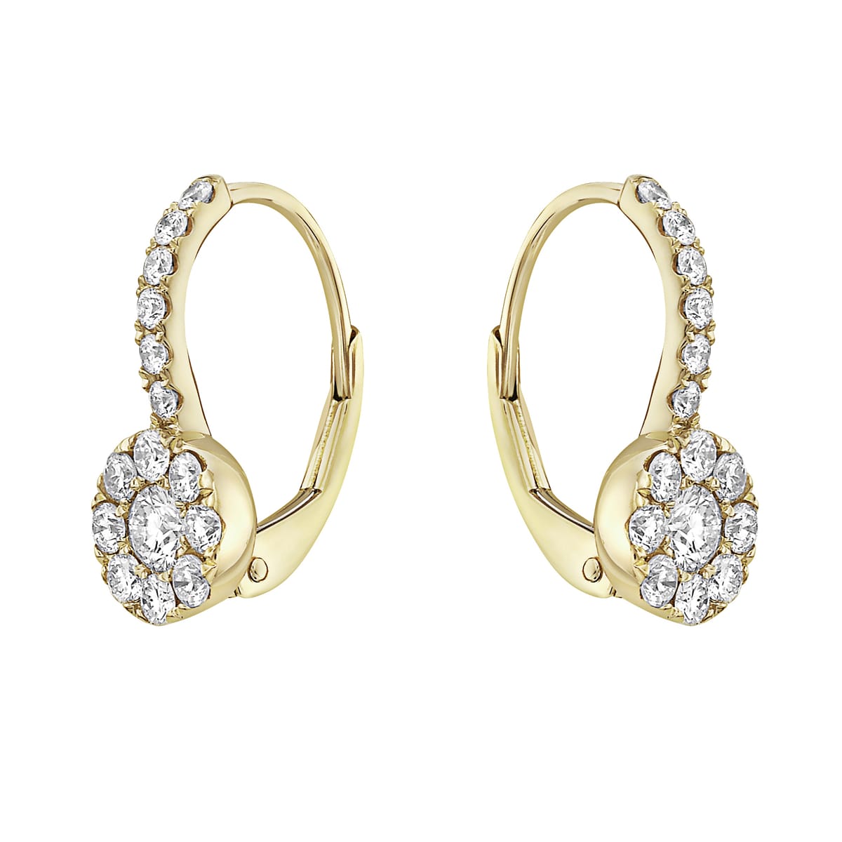 14K Yellow Gold Hook Dangle Earrings, 0.82ct