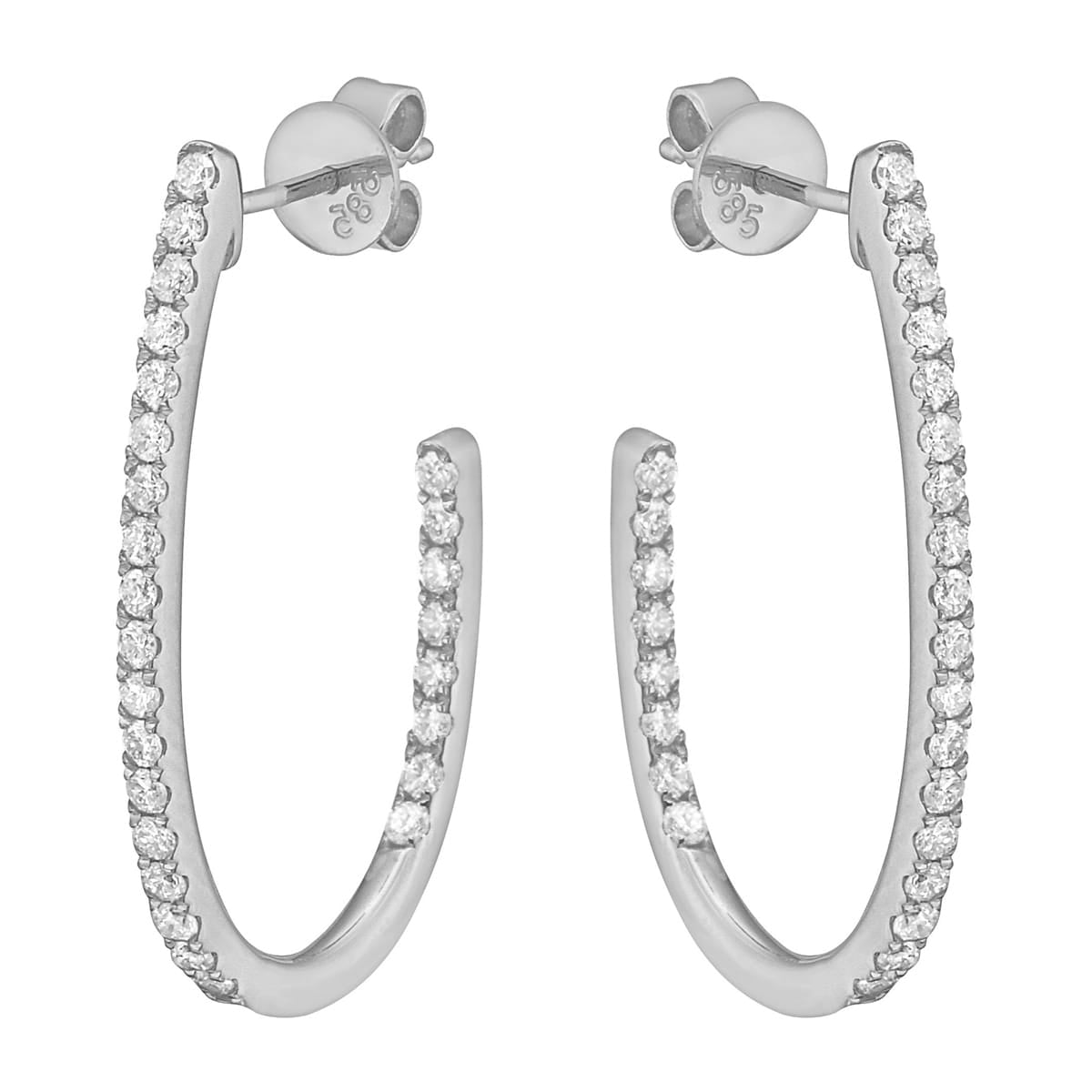 14K White Gold Jasmine Earring, 0.62ct