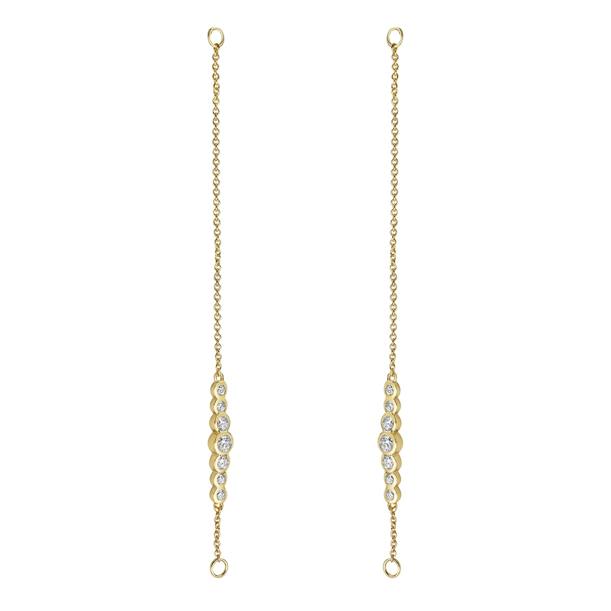 14K Yellow Gold Bezel Drop Dangle Earrings, 0.7ct