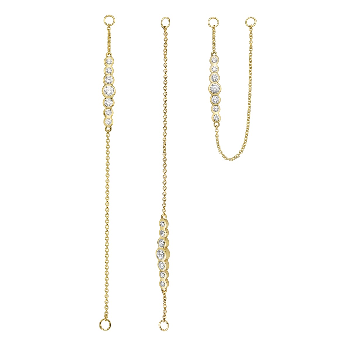 14K Yellow Gold Bezel Drop Dangle Earrings, 0.7ct