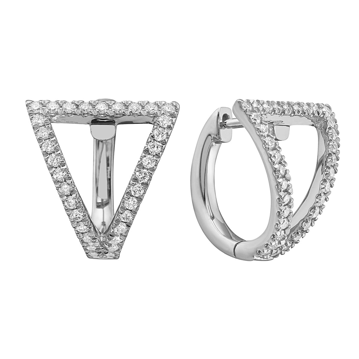 18K White Gold Diamond Earrings, 0.41ct