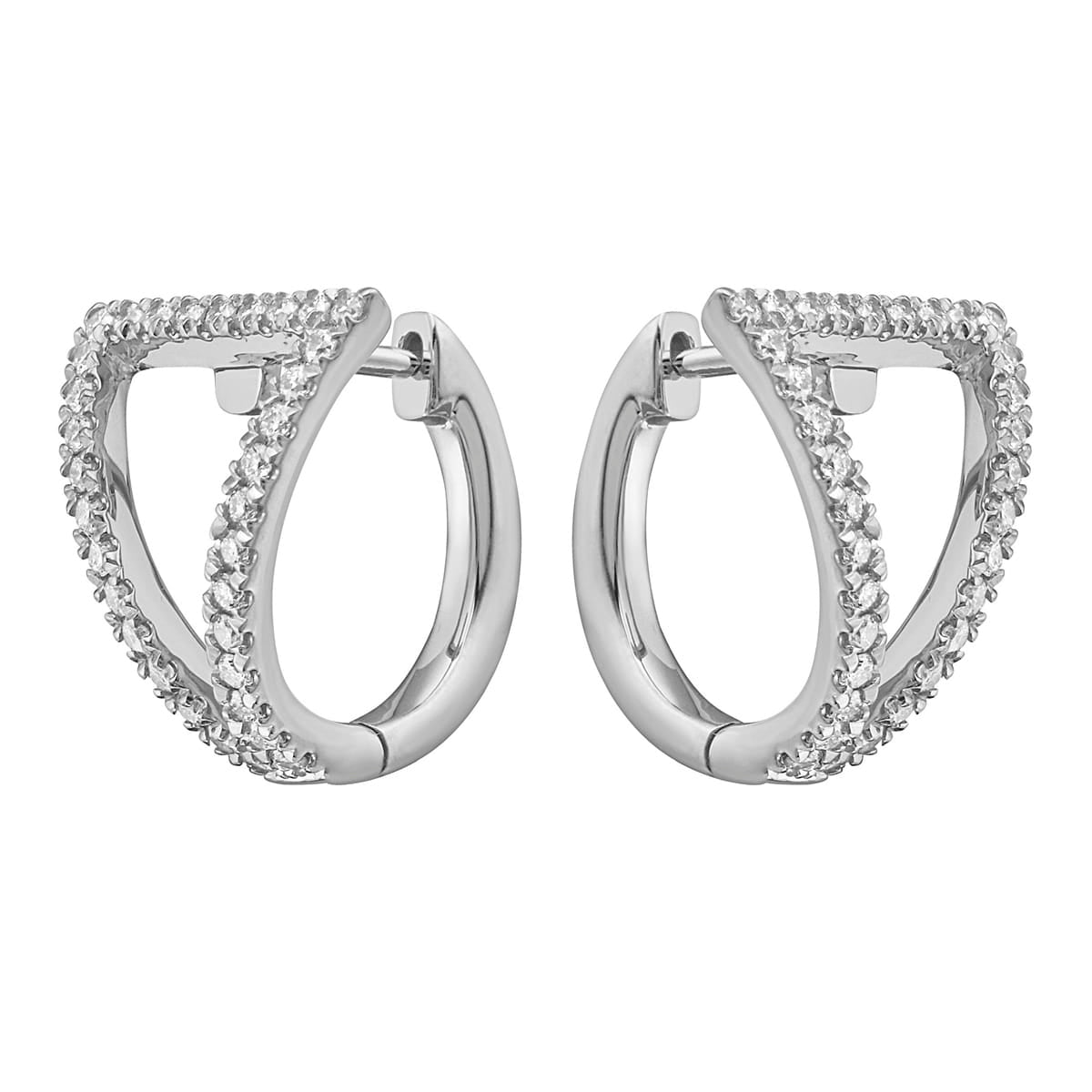 14K White Gold Deco Earring, 0.41ct
